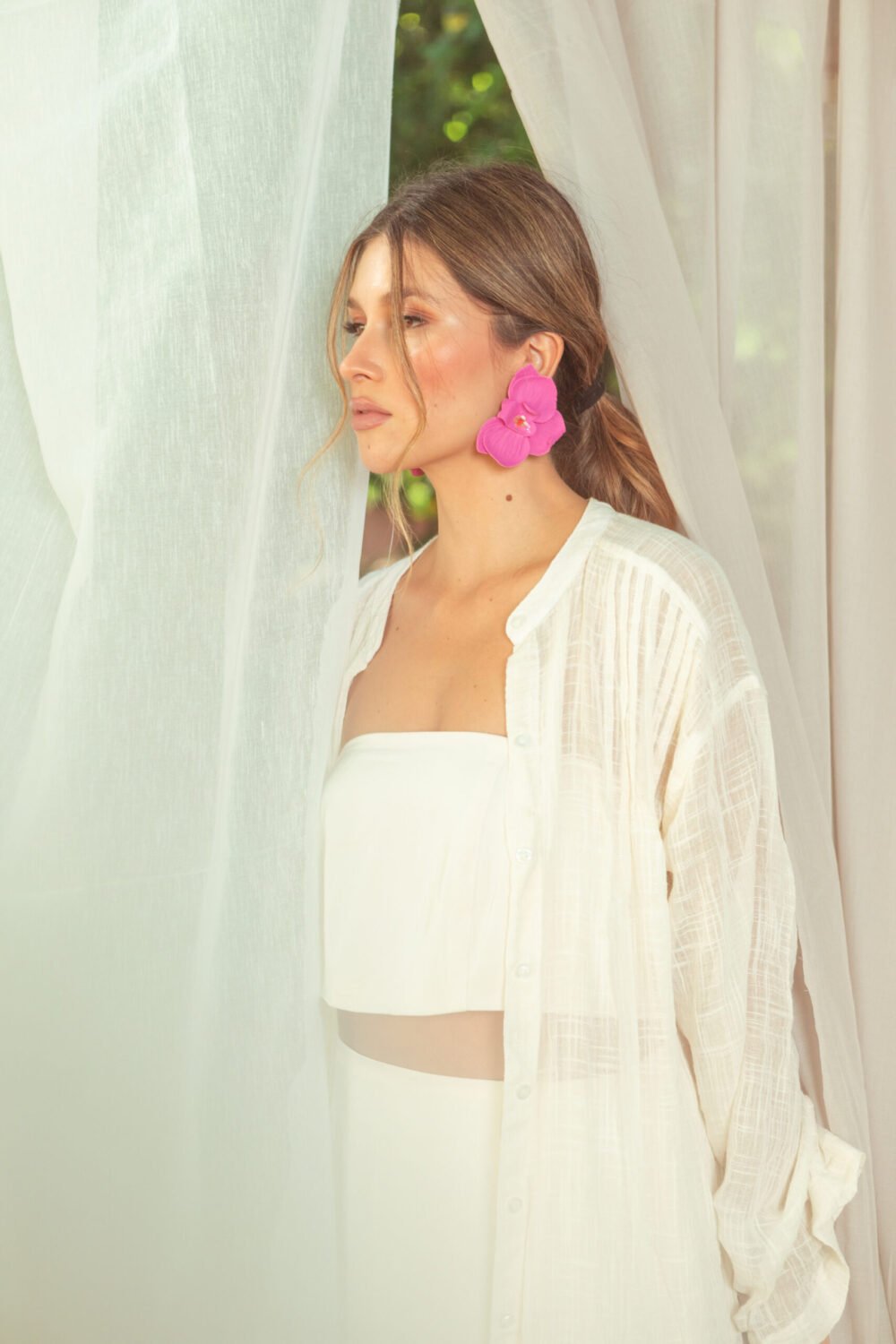 Aretes de flor Estrella de Tierra, joyeria artesanal en arcilla polimerica · Tienda Menta