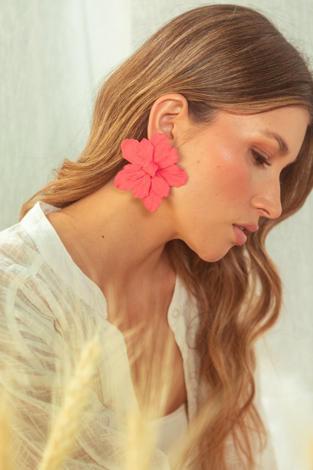 Aretes de flor Selva en arcilla polimérica hechos a mano · Tienda Menta